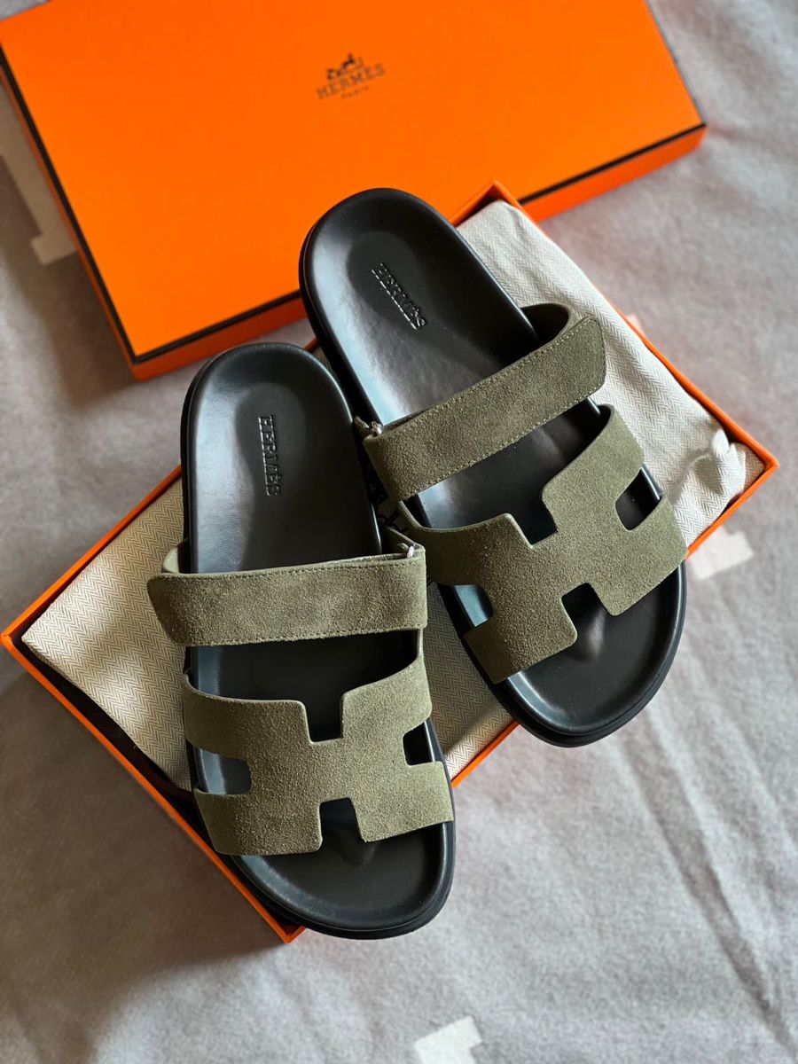 Claquettes Chypre Kaki Daim