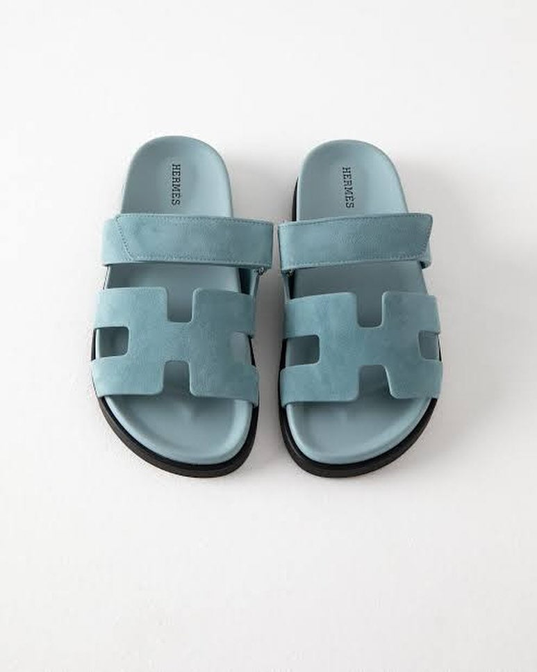 Claquettes Chypre Bleu Daim