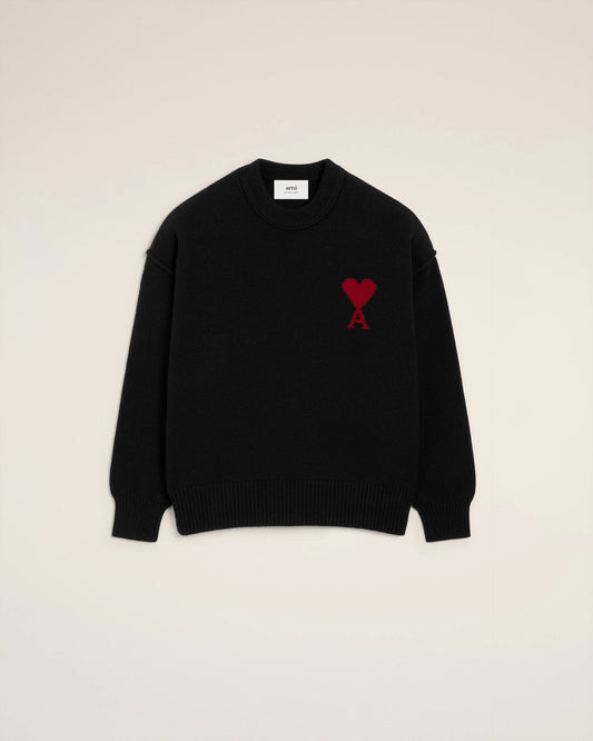 Pull Ami Paris Noir Rouge
