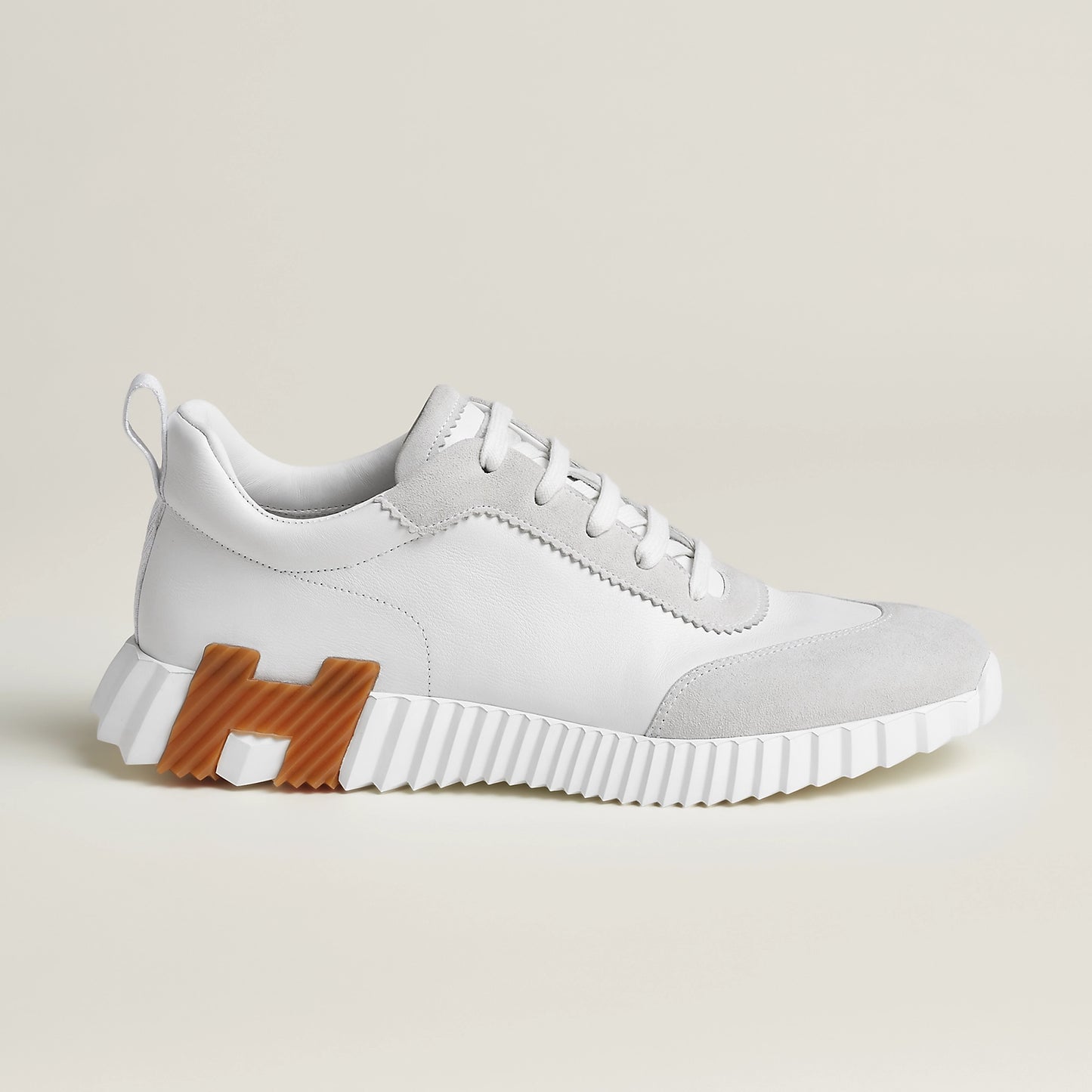 Hermès Bouncing Cuir Blanc/Marron