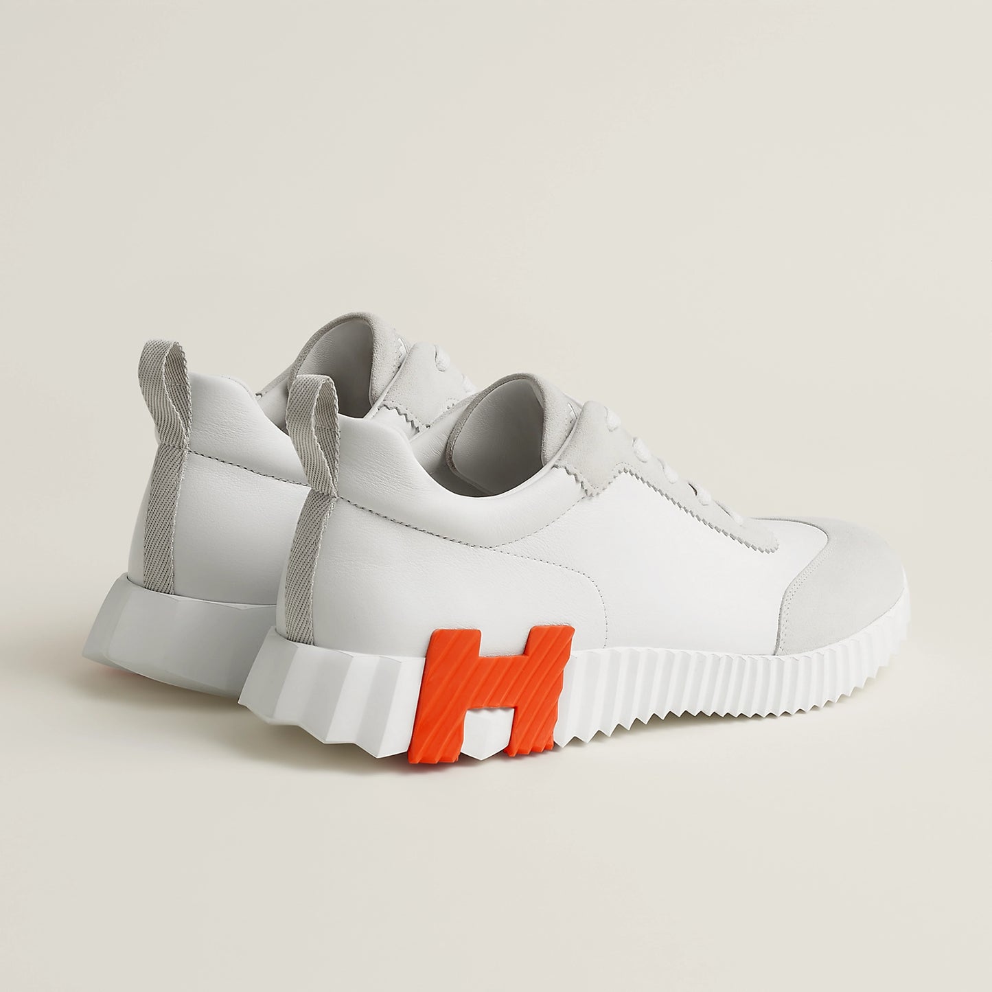 Hermès Bouncing Cuir Blanc/Orange