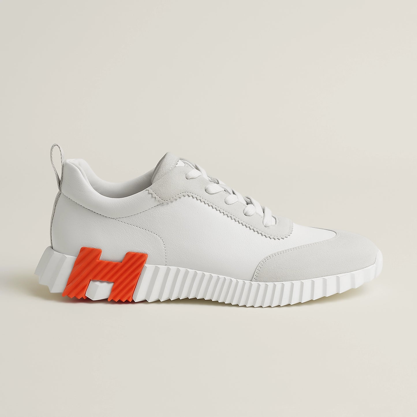 Hermès Bouncing Cuir Blanc/Orange