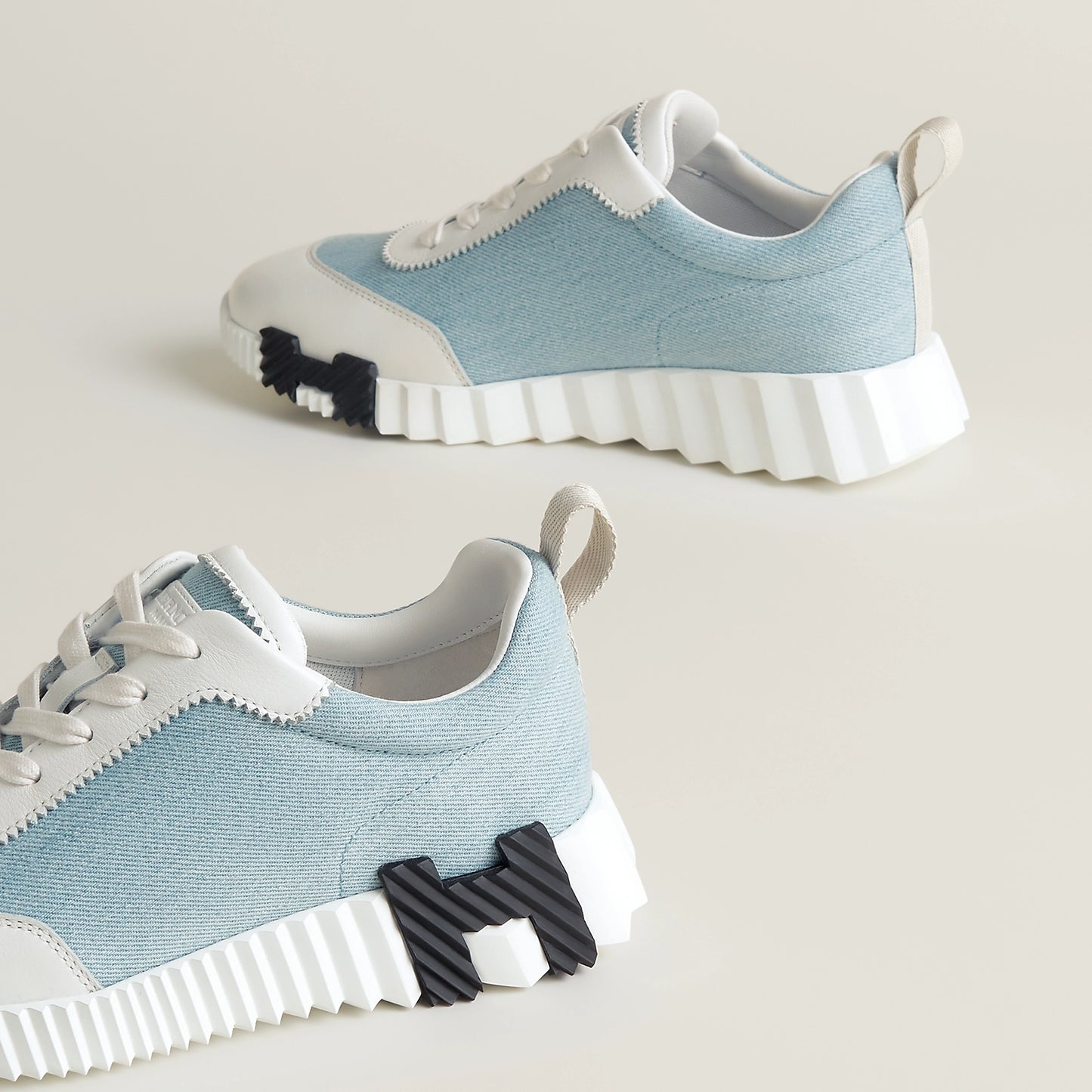 Hermès Bouncing Bleu Clair/Blanc