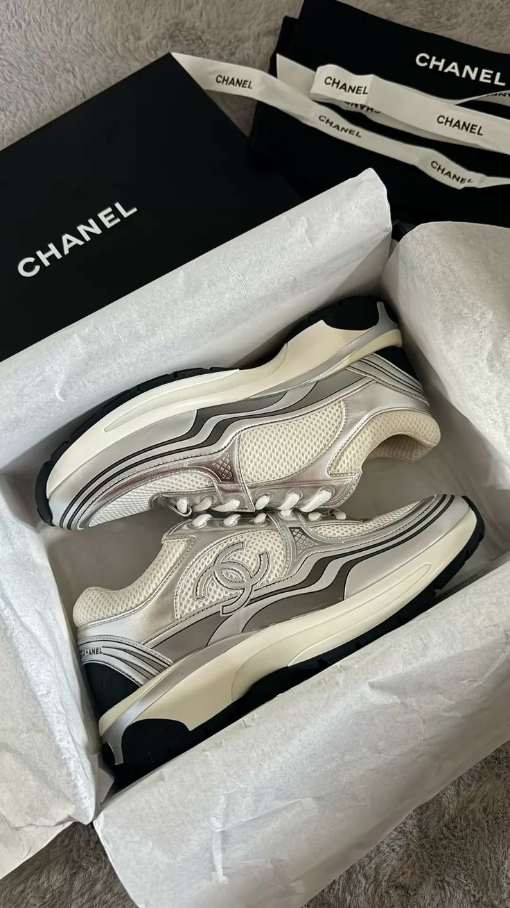 Chanel CC Runner White Silver