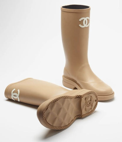 Bottes Chanel Beige
