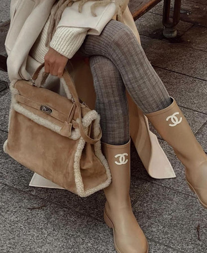 Bottes Chanel Beige