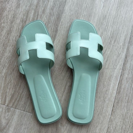 Claquettes Oran Bleu Turquoise